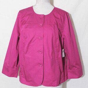 NEW Coldwater Creek Pink Blazer Jacket Medium 10 - 12 - 3/4 Sleeves MSRP $59